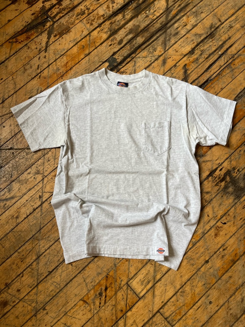 90s vintage Dickies Light Heather Gray Short Sleeve Pocket Tee